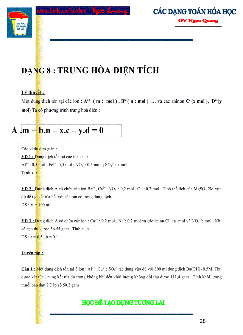 image for page Các dạng toán hóa học