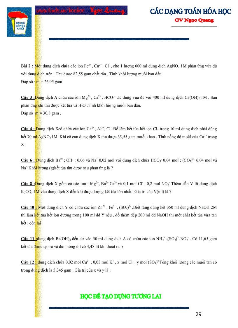 image for page Các dạng toán hóa học