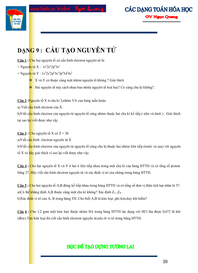 image for page Các dạng toán hóa học