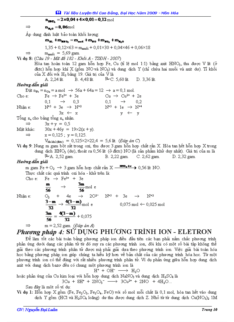 image for page Các PP giải nhanh Hóa học