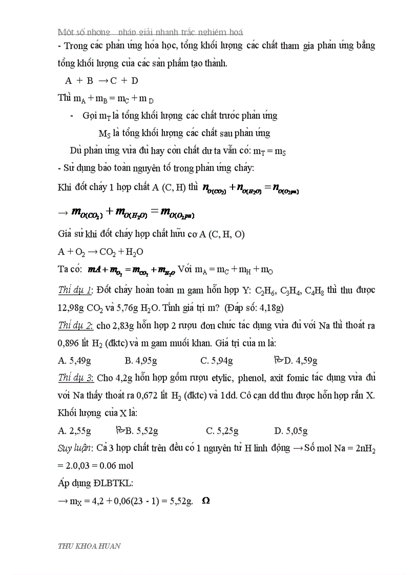 image for page Cac pp giai nhanh trac nghiem