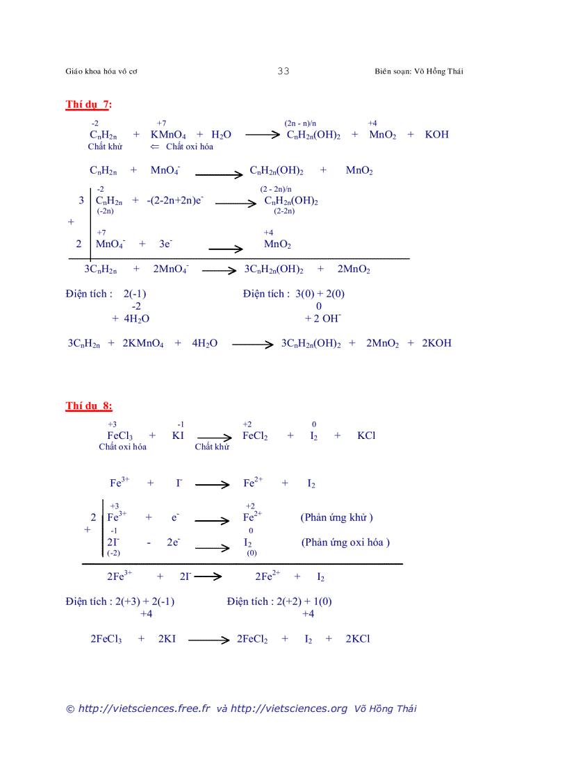 image for page Cân bằng phản ứng OXH K