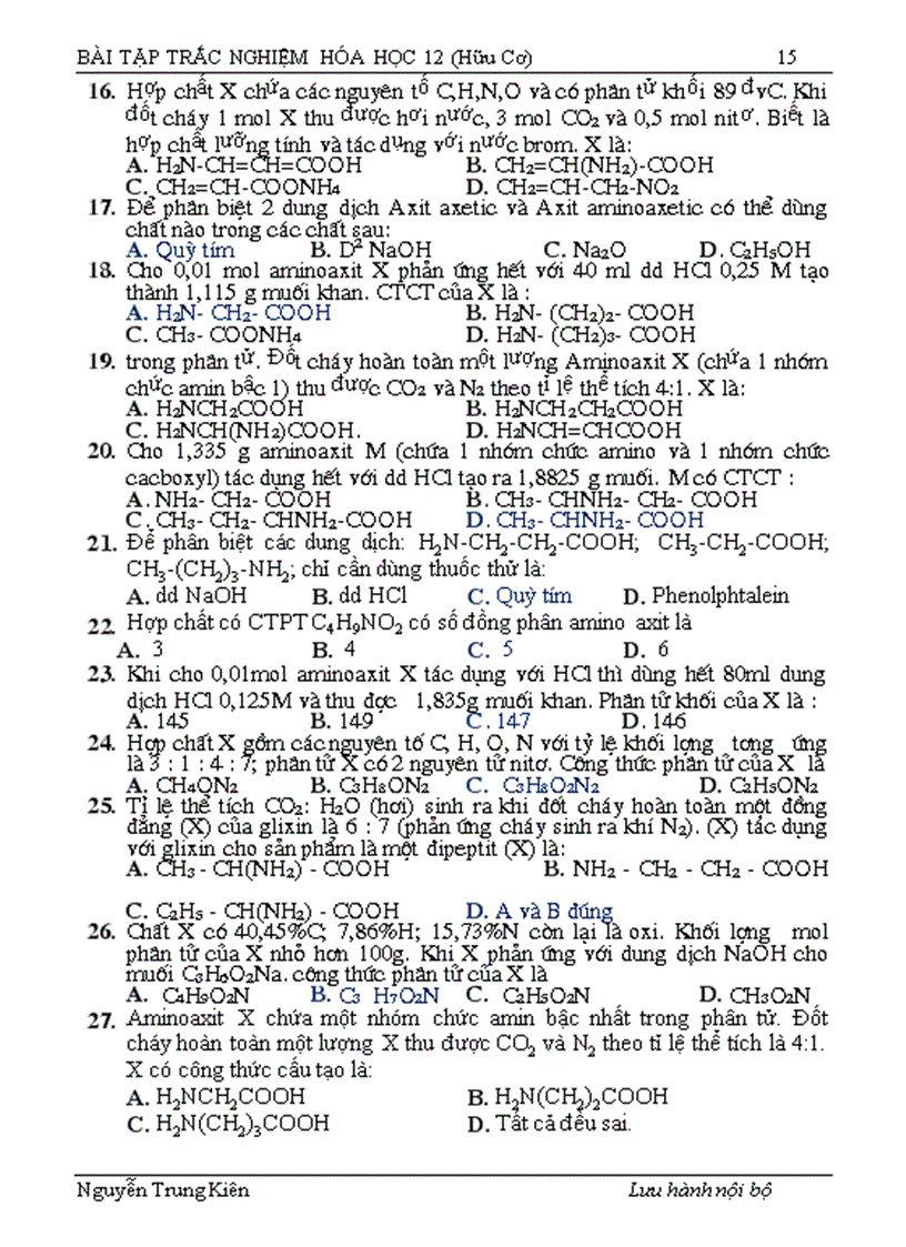 image for page Cau hoi tn hoa 12cb hk1 full