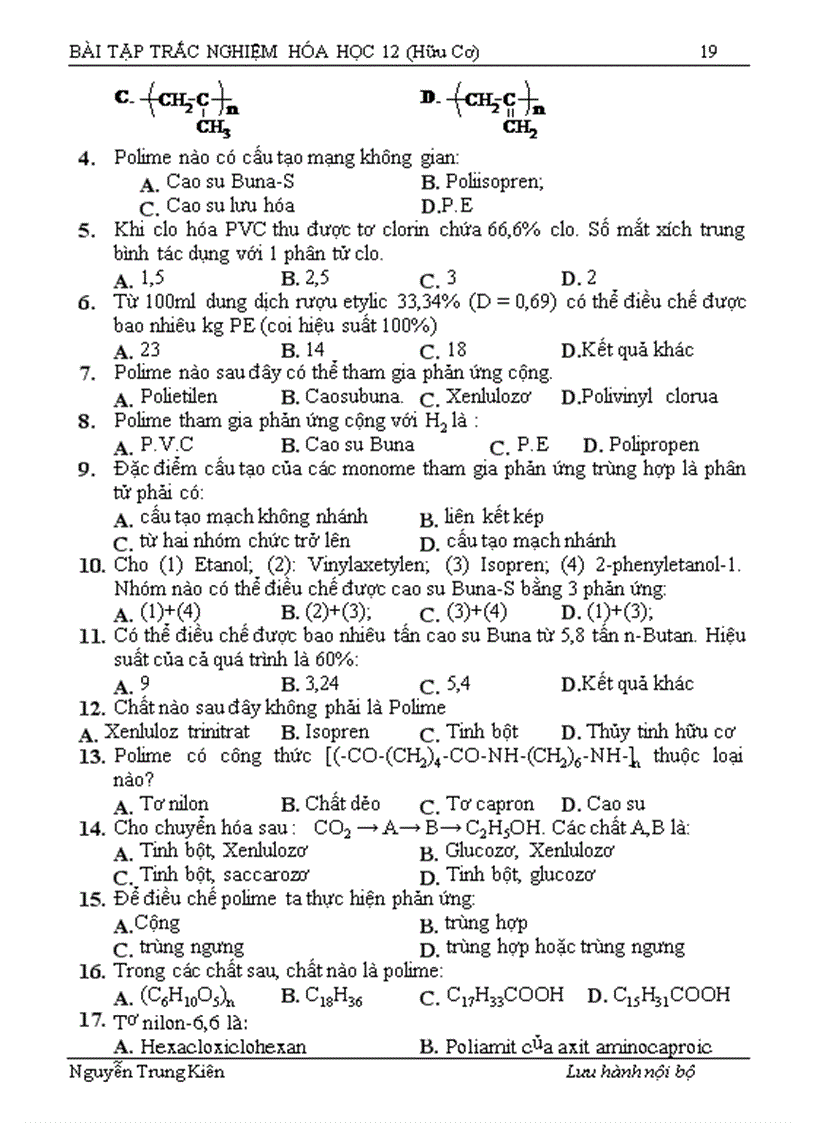 image for page Cau hoi tn hoa 12cb hk1 full