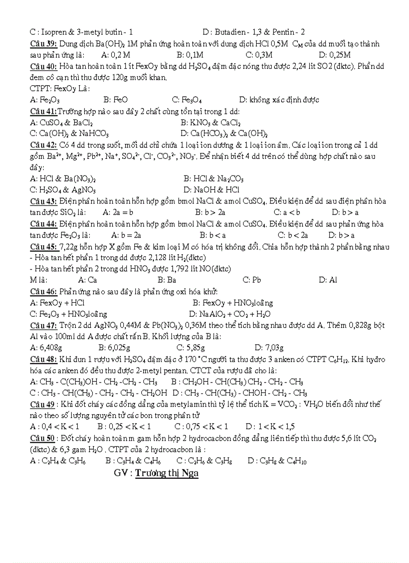 image for page Câu Hỏi Trắc Nghiệm Luyện Thi Đại Học Đề 12