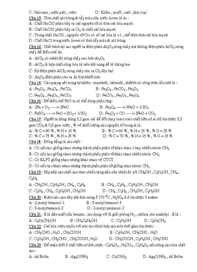 image for page Câu Hỏi Trắc Nghiệm Luyện Thi Đại Học Đề 19