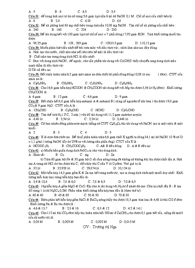 image for page Câu Hỏi Trắc Nghiệm Luyện Thi Đại Học Đề 5
