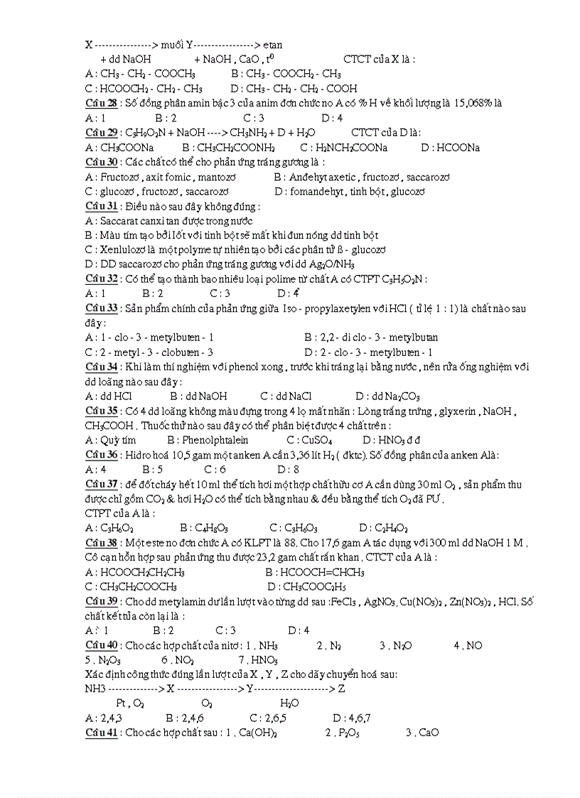image for page Câu Hỏi Trắc Nghiệm Luyện Thi Đại Học Đề 8