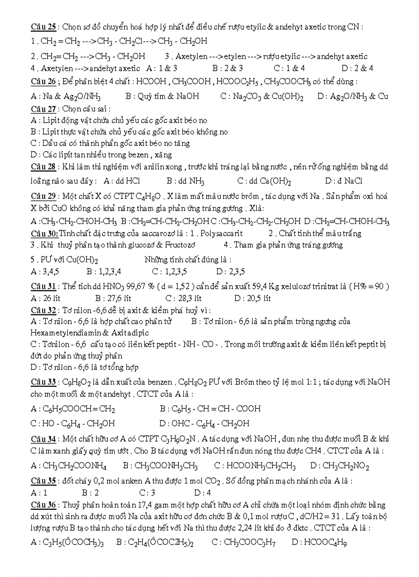 image for page Câu Hỏi Trắc Nghiệm Luyện Thi Đại Học Đề 9