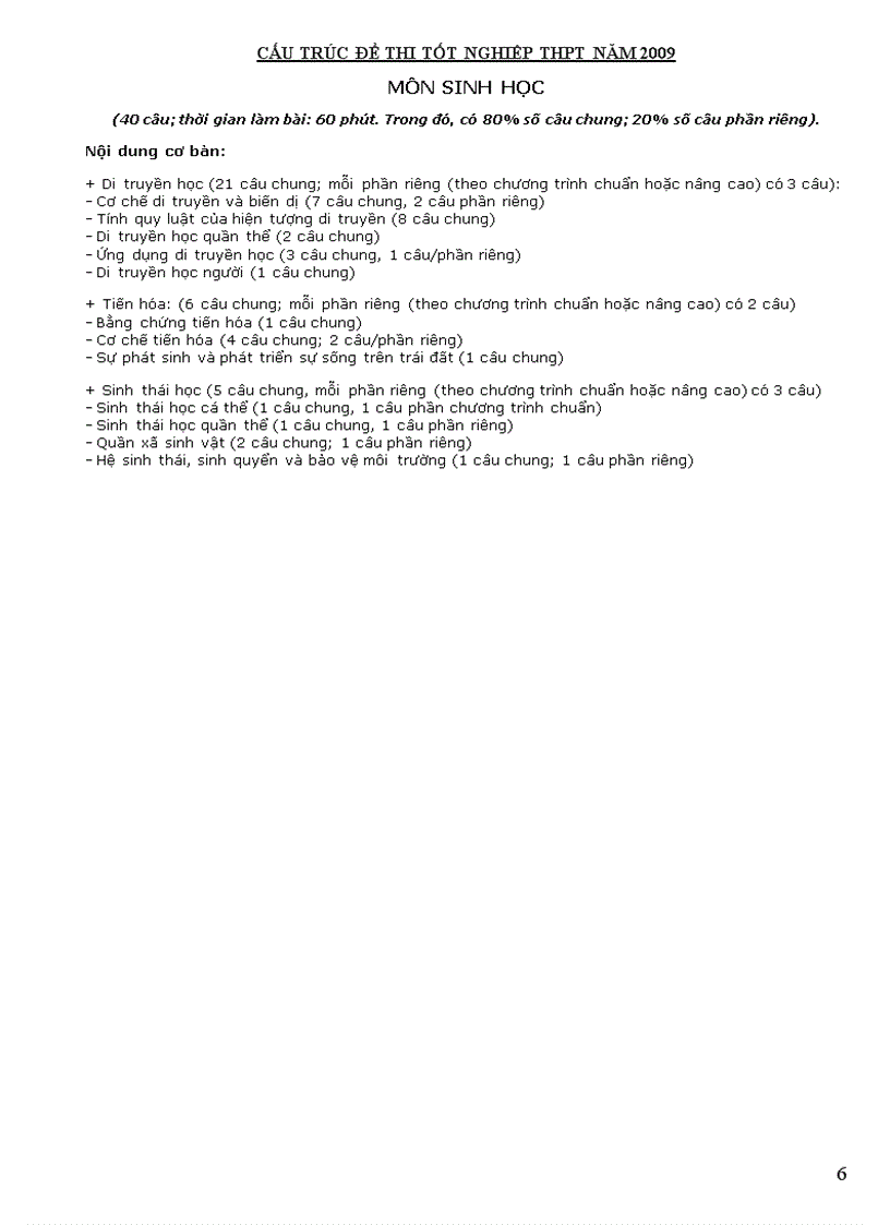 image for page Cấu trúc thi tn thpt 2009