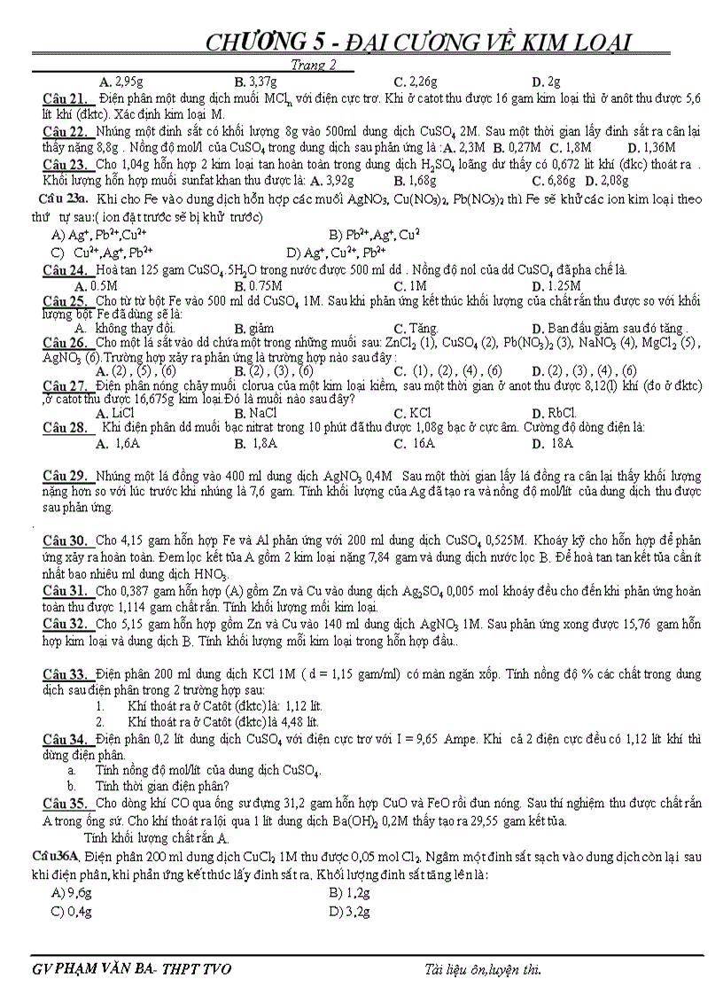 image for page Chương 5 Đại cương về kim loại