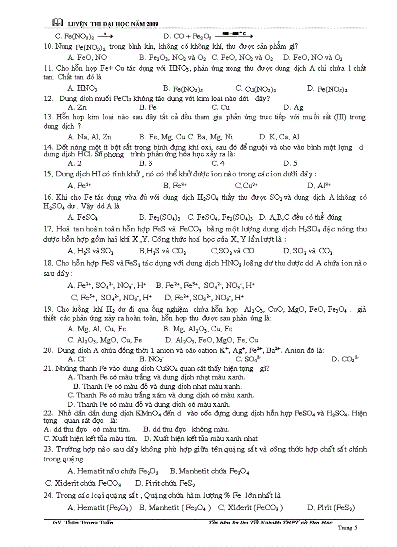 image for page CHUYÊN ĐỀ TN LTĐH Cr Fe Cu