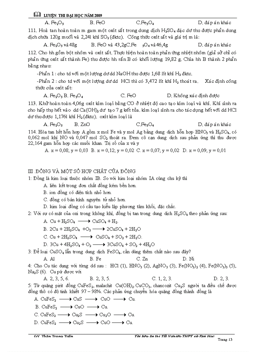 image for page CHUYÊN ĐỀ TN LTĐH Cr Fe Cu