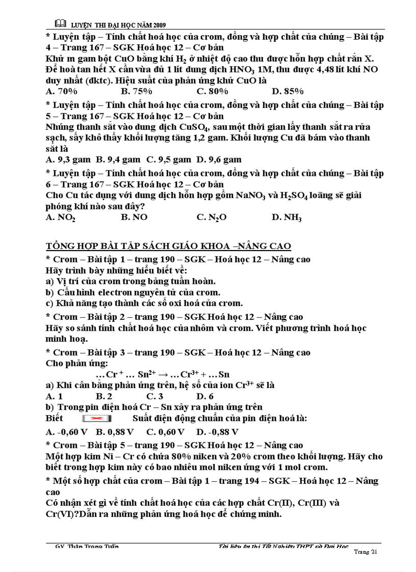image for page CHUYÊN ĐỀ TN LTĐH Cr Fe Cu