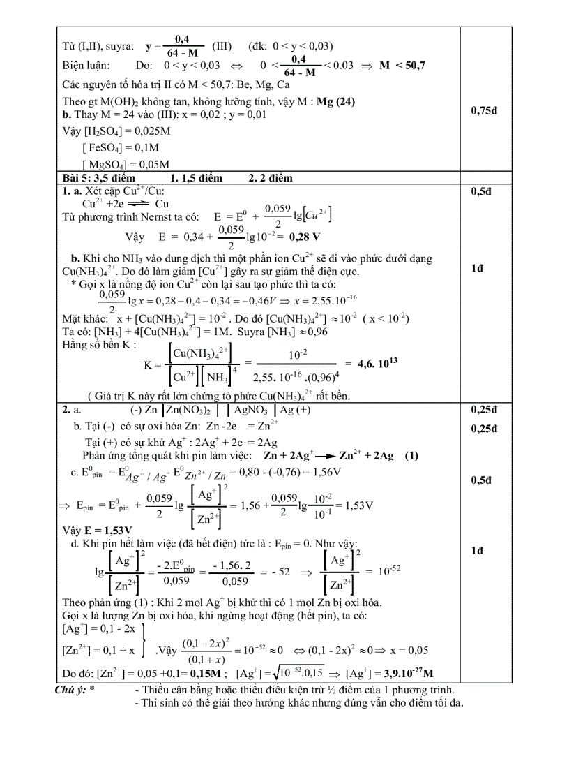 image for page Đáp án thi chọn HSG cấp tỉnh hóa L12 V 2006 2007