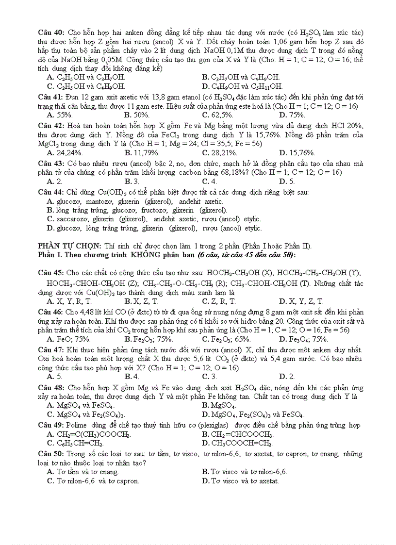 image for page De cuong on tap Hoa Hoc