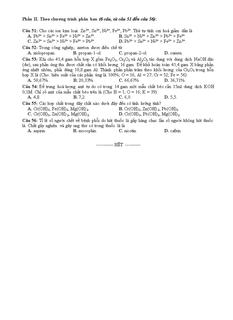 image for page De cuong on tap Hoa Hoc