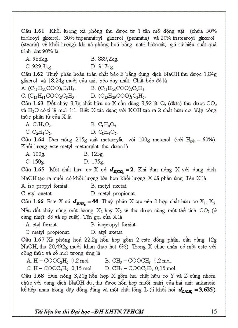 image for page Đề cương ôn thi hóa học 12