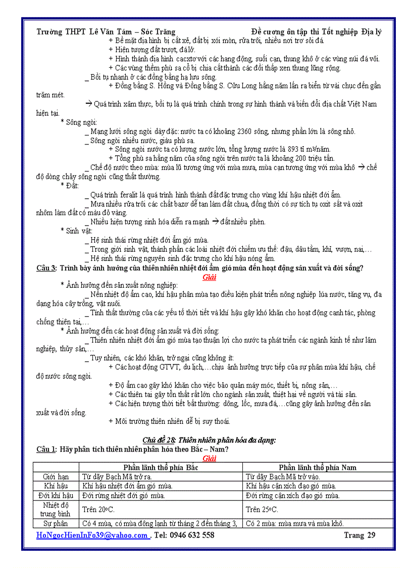 image for page Đề cương ôn thi TN 2009 2010 môn Địa