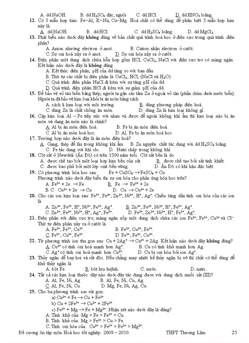 image for page Đề cương ôn thi Tốt nghiệp 2010