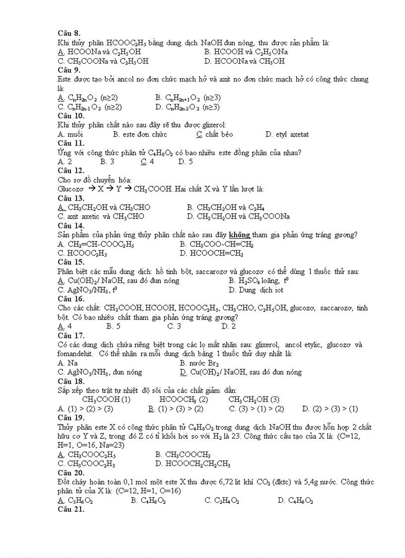 image for page Đề d a kiểm tra 1 tiết hóa 12 bài số 1