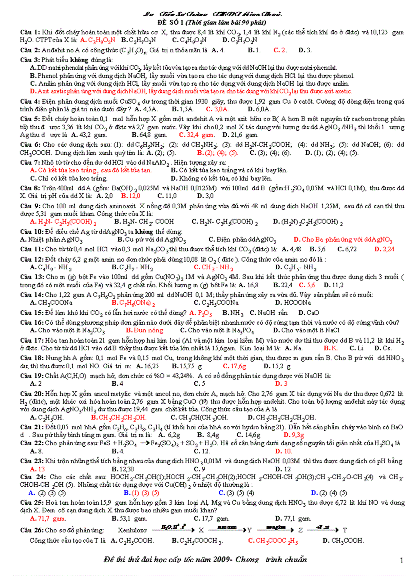 image for page Đề hóa ôn thi 2010