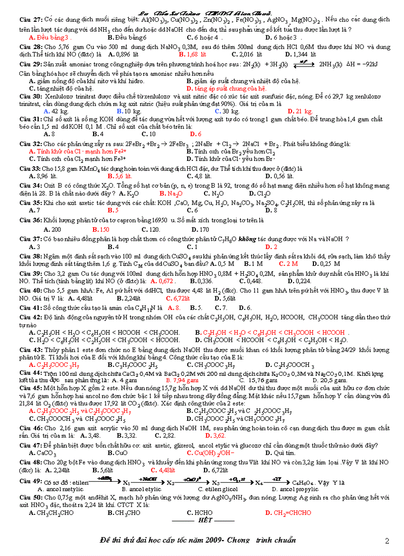 image for page Đề hóa ôn thi 2010