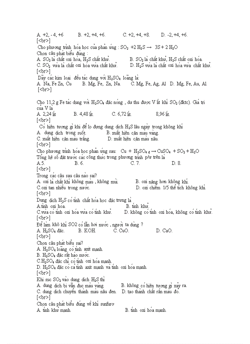 image for page De kiem tra trac nghiem chuong oxi luu huynh