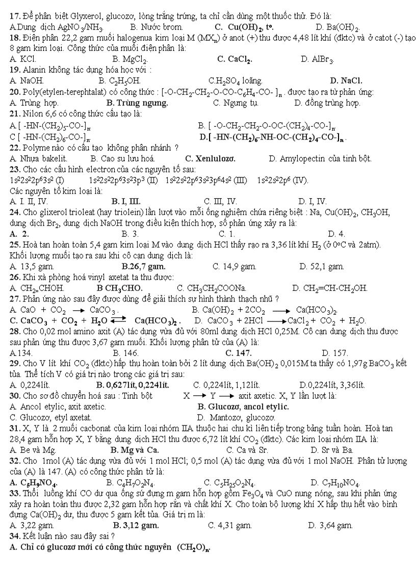 image for page Đề ôn thi Hóa TN 2010 số 12