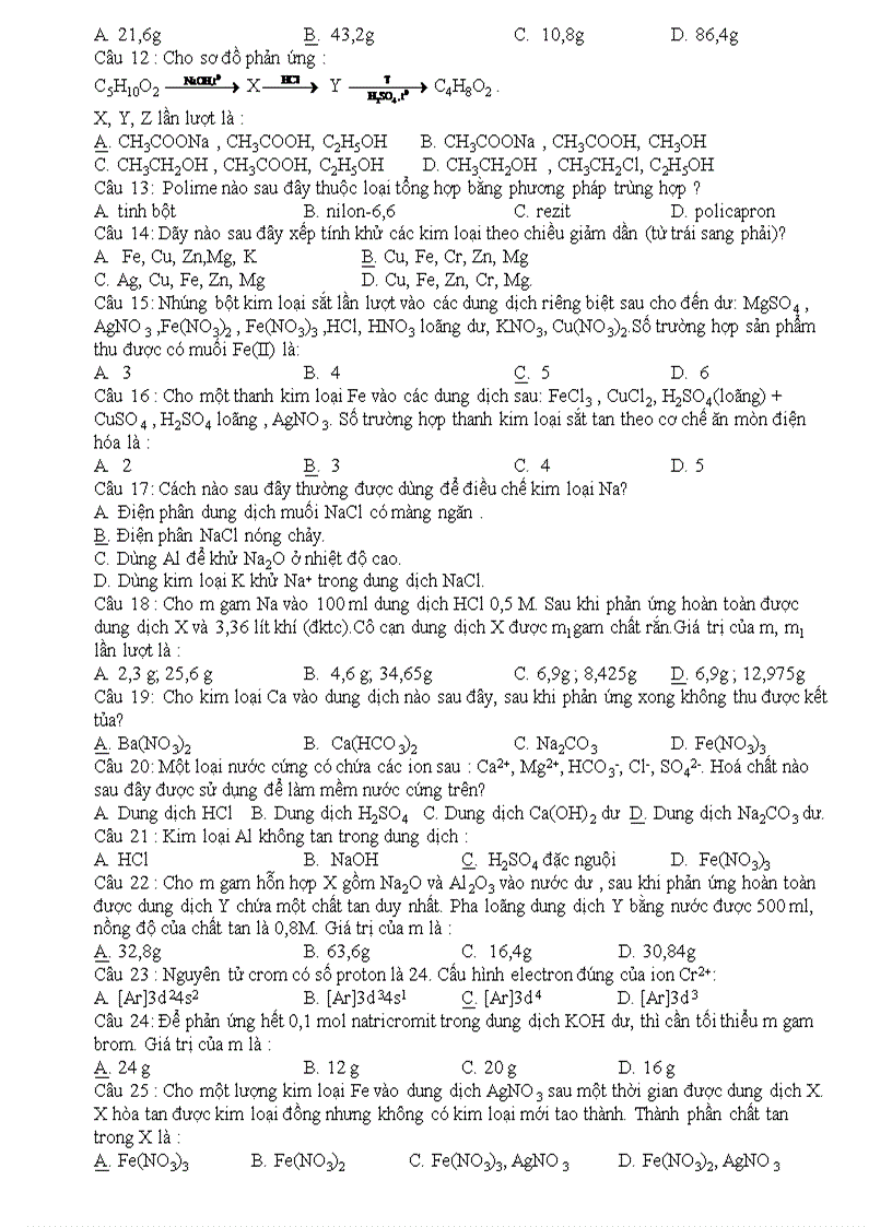 image for page Đề ôn thi Hóa TN 2010 số 18