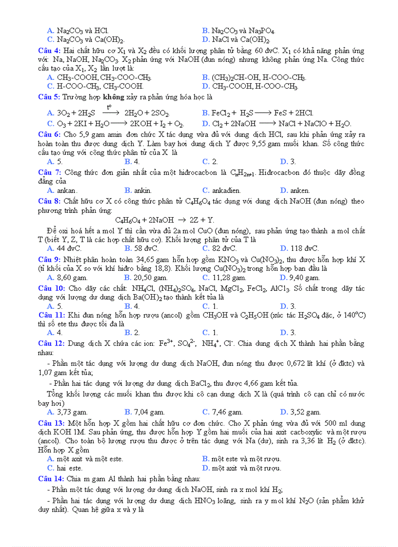 image for page Đề thi Đại học Hóa khối A B Cao đẳng 2007 và 2008 đáp án