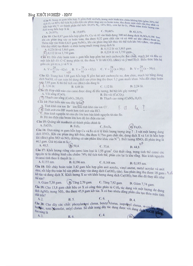 image for page Đề thi đh môn hóa khối a 2011