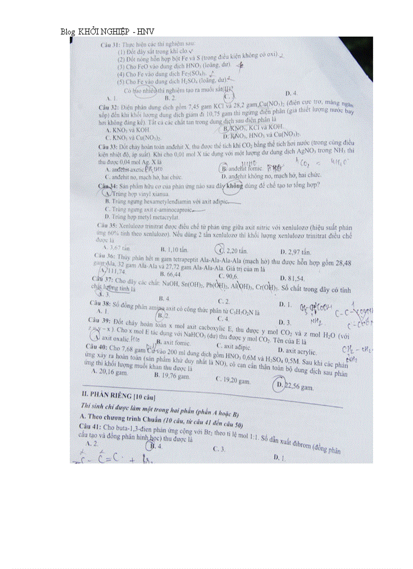 image for page Đề thi đh môn hóa khối a 2011