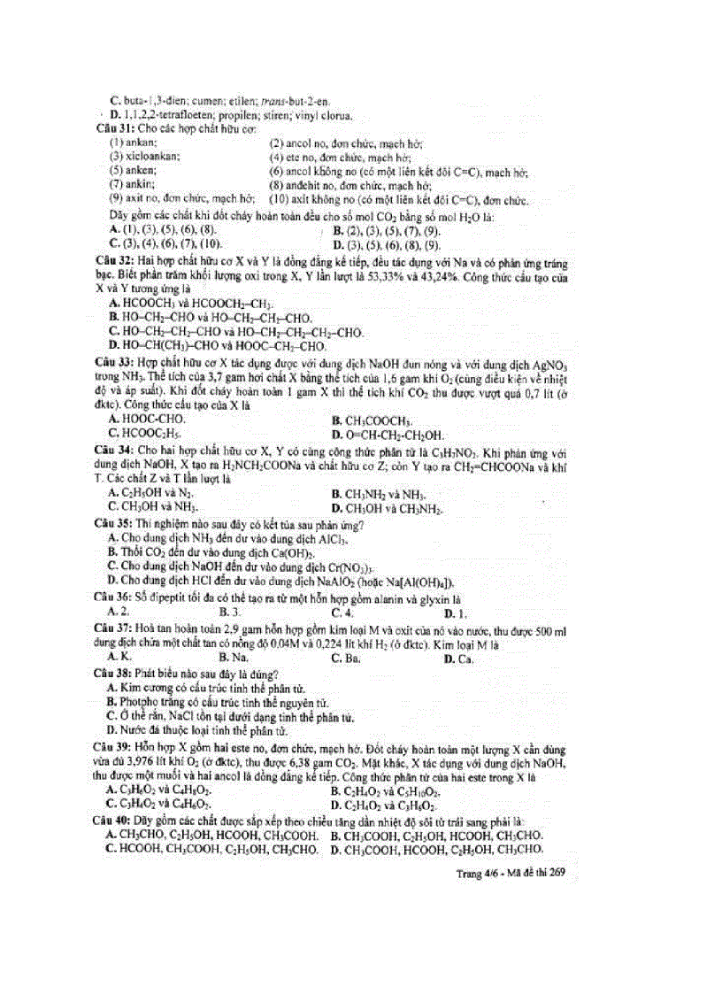 image for page ĐỀ THI HÓA KHỐI B 2009 m269