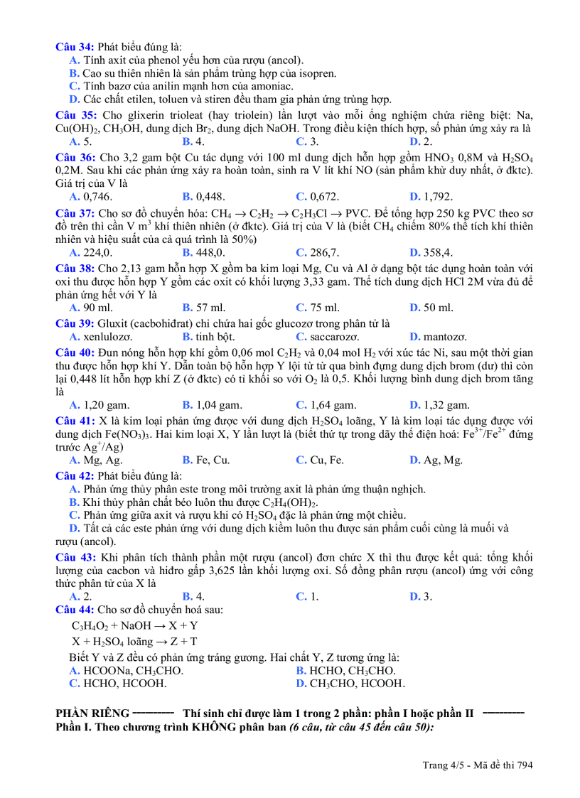 image for page Đề thi môn hóa khối A 2008