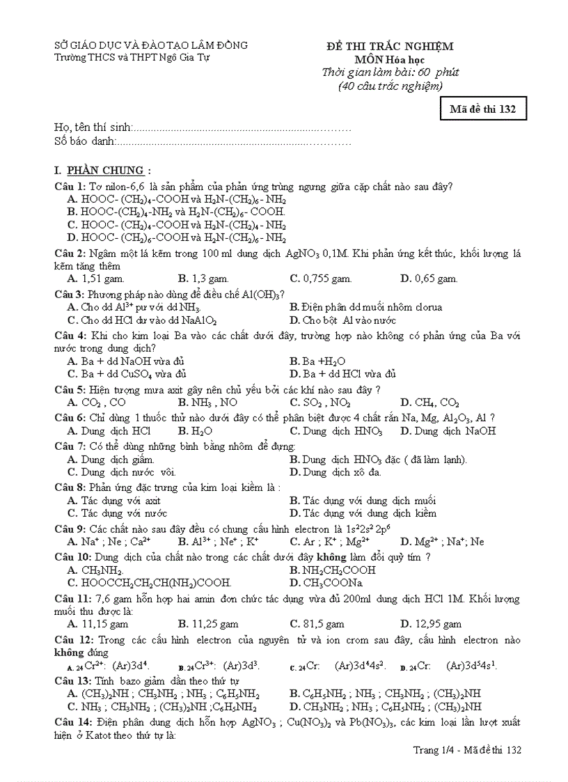 image for page Đề thi tham khảo 2011