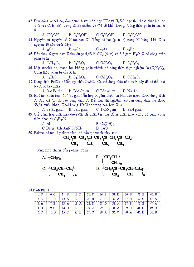 image for page Đề thi thử đh 2009 mã 11 đáp án