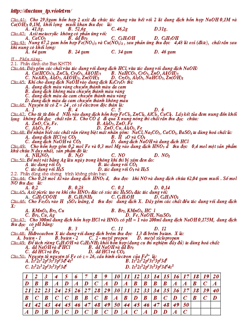 image for page Đề thi thử đh hóa 2011 số 1