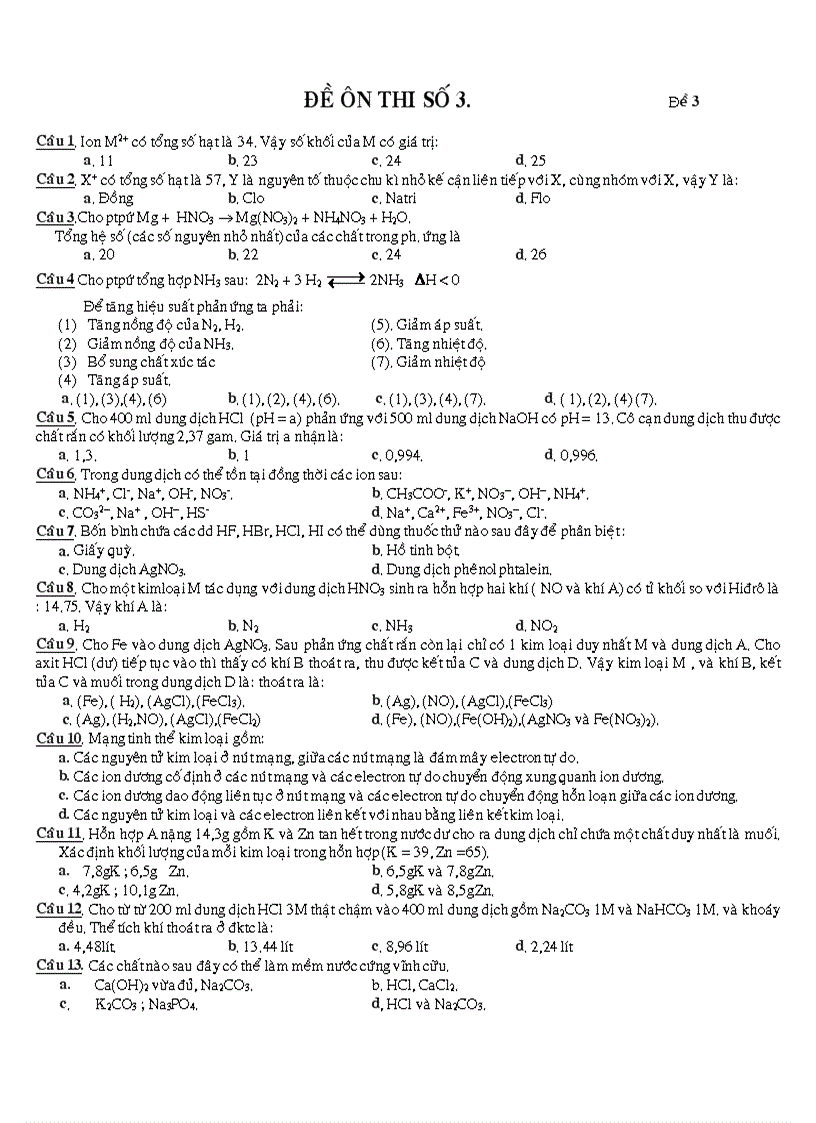 image for page Đề thi thử đh hóa 2011 số 5