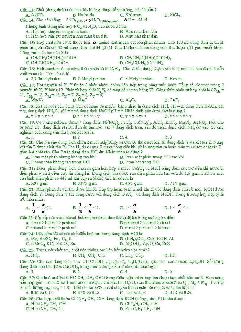 image for page Đề thi thử ĐH Hóa số 3