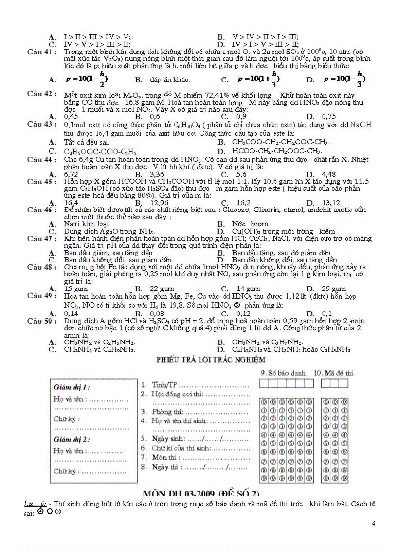 image for page Dề thi thử ĐH tháng 4 2009 có ĐA