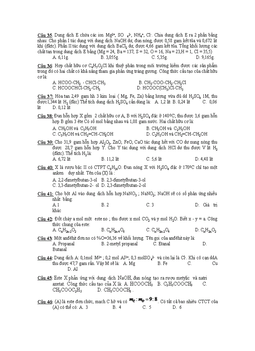 image for page Đề thi thử hoá 2010 2011 trắc nghiêm vip