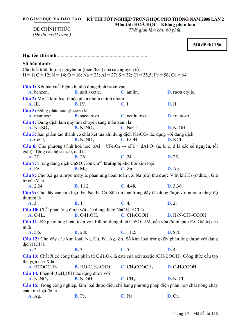 image for page Đề thi tn hệ kpb 2008