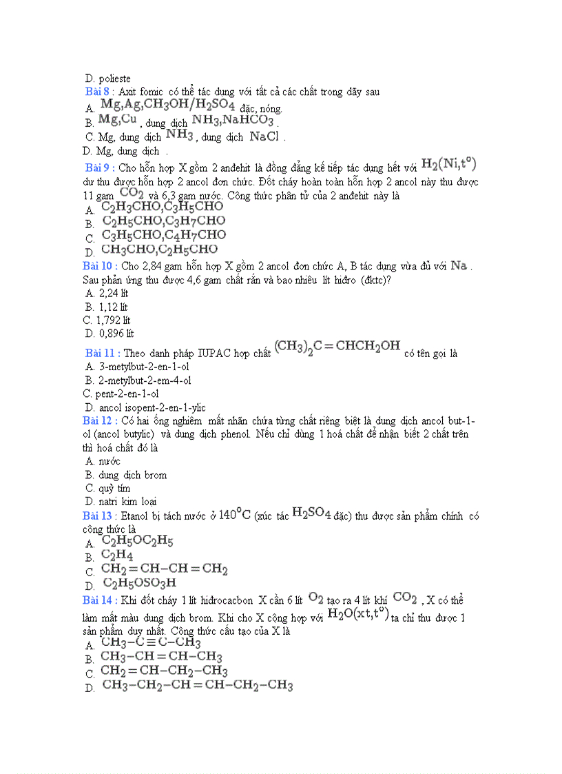 image for page Đề tổng hợp vô cơ và hữu cơ số 1