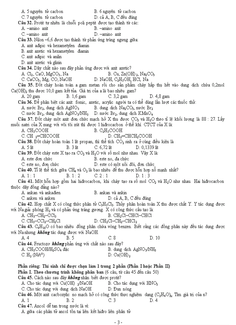 image for page Đề trắc nghiệm hóa 90 số 4