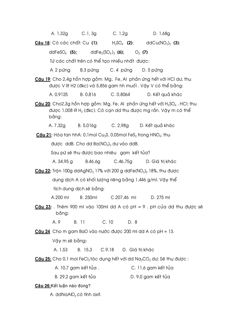 image for page Đề trắc nghiệm môn Hóa 4