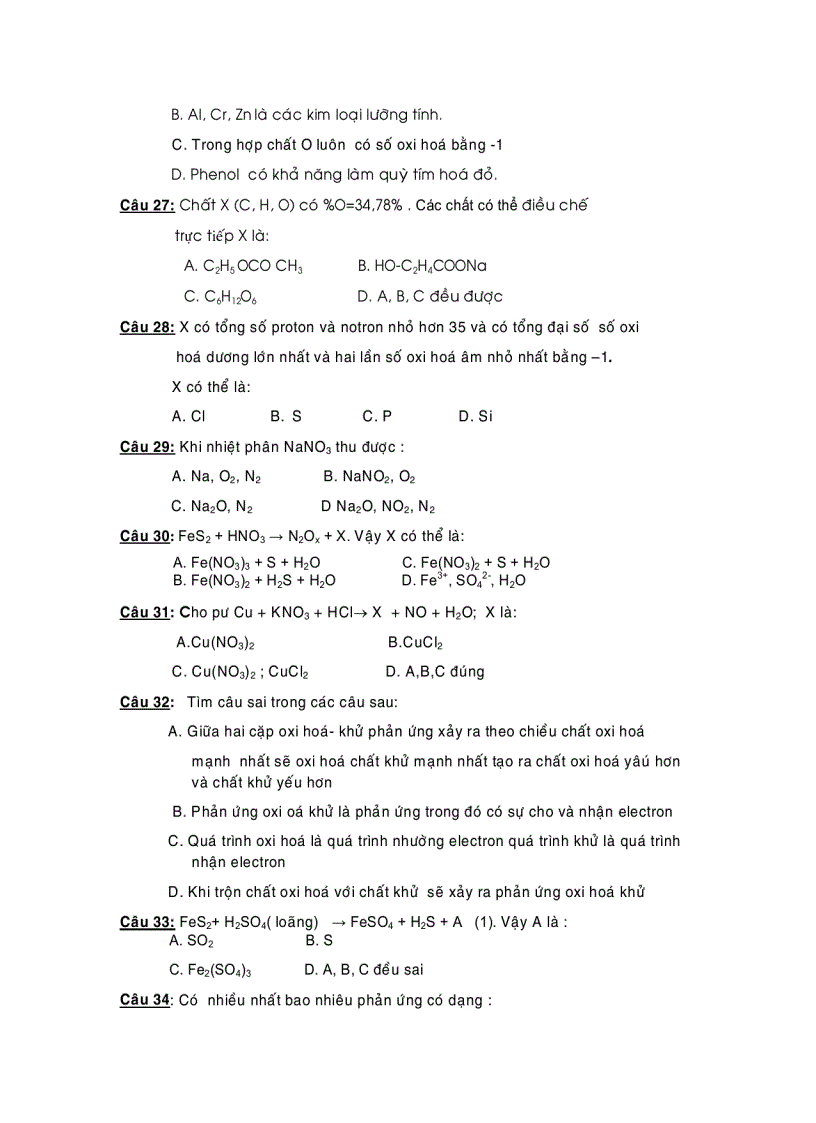 image for page Đề trắc nghiệm môn Hóa 4