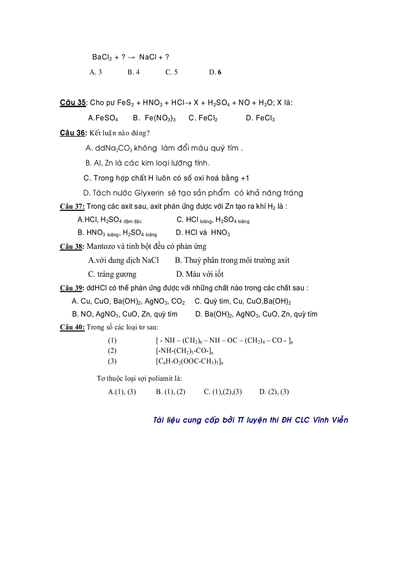 image for page Đề trắc nghiệm môn Hóa 4