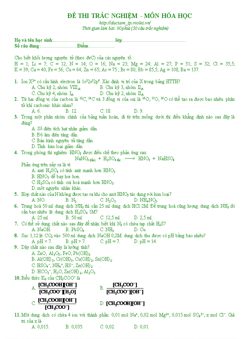 image for page Đề và Đ án LTĐH Hóa 25