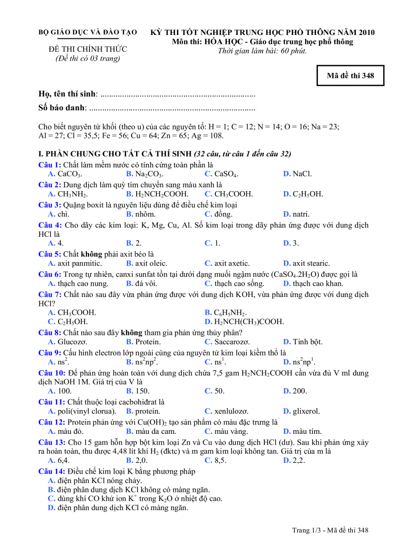 DeCtHoa THPT 2010 M348